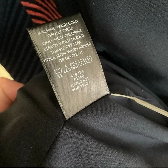 Ann Taylor Striped Woven Collarless Mod Top Coat - Picture 8 of 9